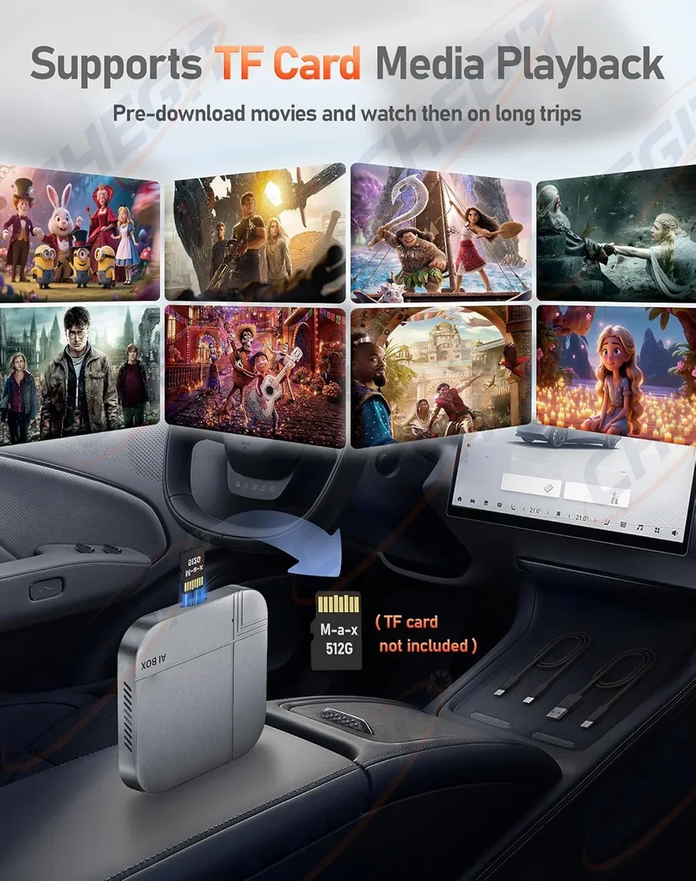 2026NEW CarPlay Android Ai Box filaire vers sans fil Android Auto 4G + 64G 2G + 16G Plug and Play Tv Box pour YouTube Netflix