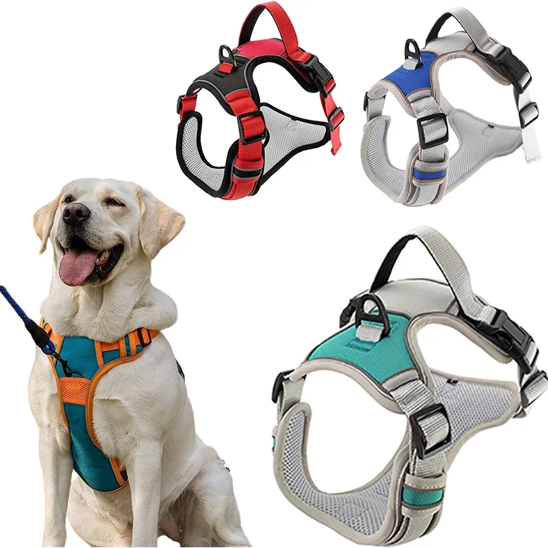 Reflective Safety Pet Dog Harness and Leash Set for Medium Large Dogs Chest Strap Adjustable Pet Product Labrador Husky Supplies