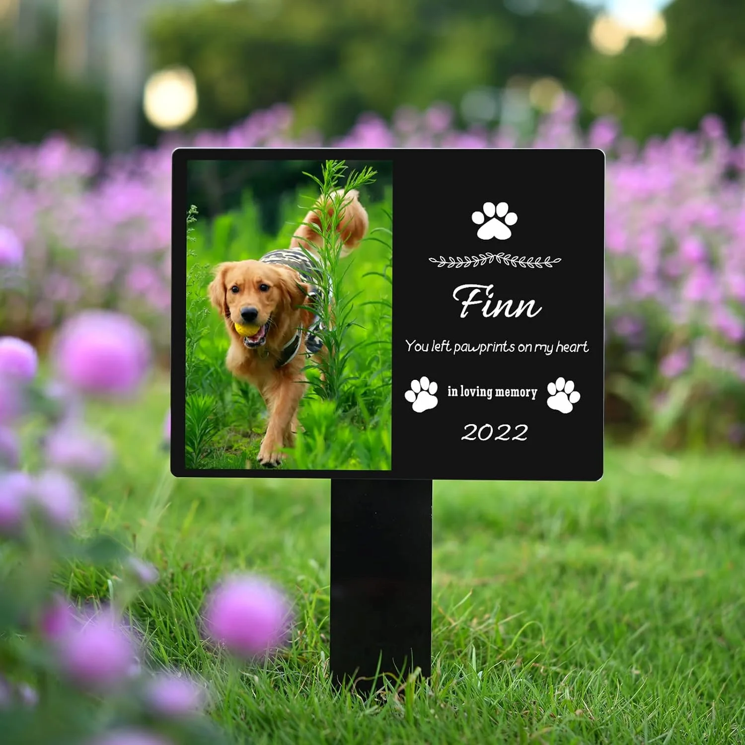 Personalized Pet Memorial Grave Markers Dog Photo Memorial Stake Outdoor Garden Grave Stake for Loss of Dog Pet Memorial Gift