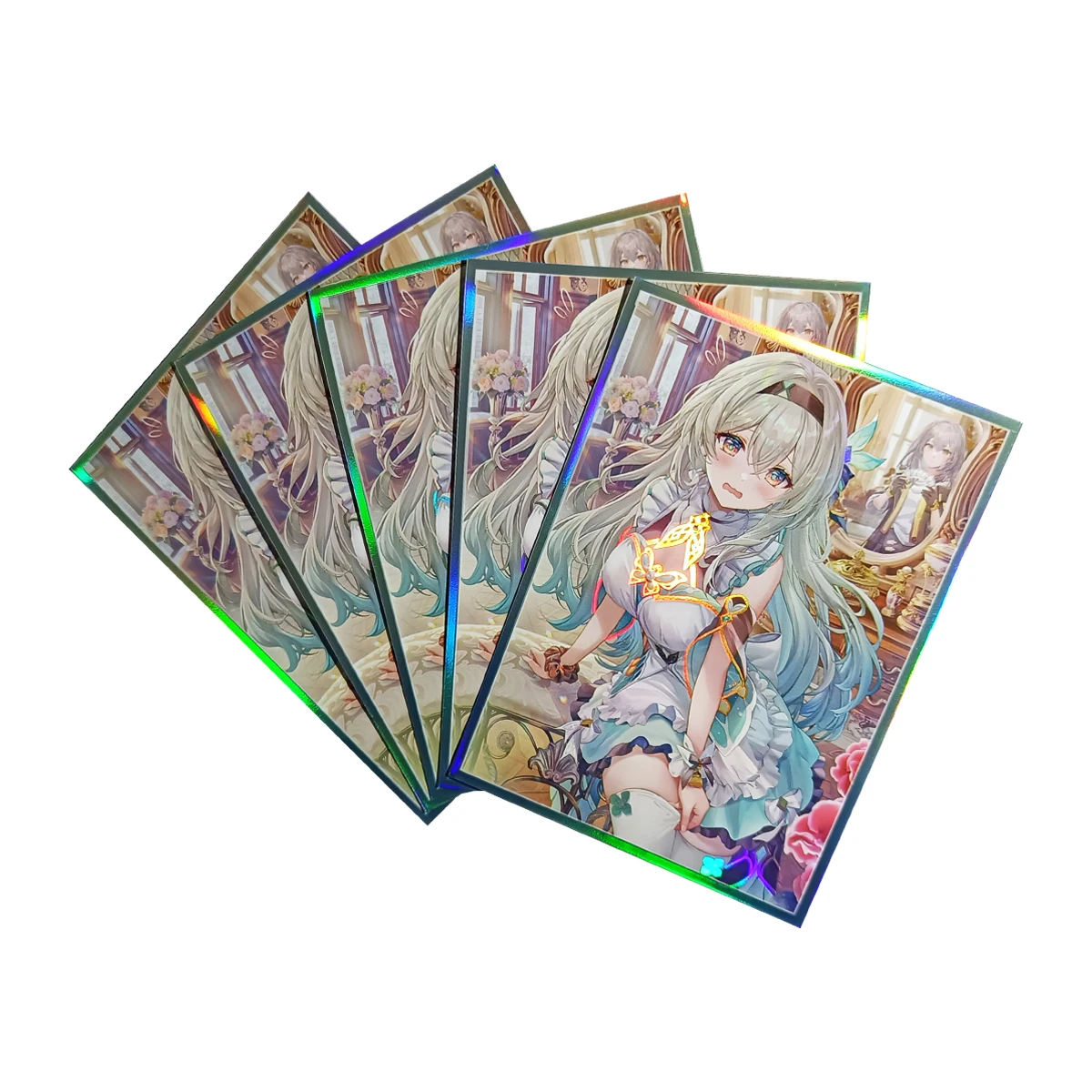 60PCS Firefly Holographic Card Sleeves Standard Size Foil Pocket MTG/TCG Flash Card Sleeve Trading Card Protectors 67x92mm