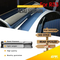 Carbon Fiber Black Glossy Finished For Nissan R33 Skyline GTR Nis Style Twin Wing Spoiler Blade accessories Exterior Body kit