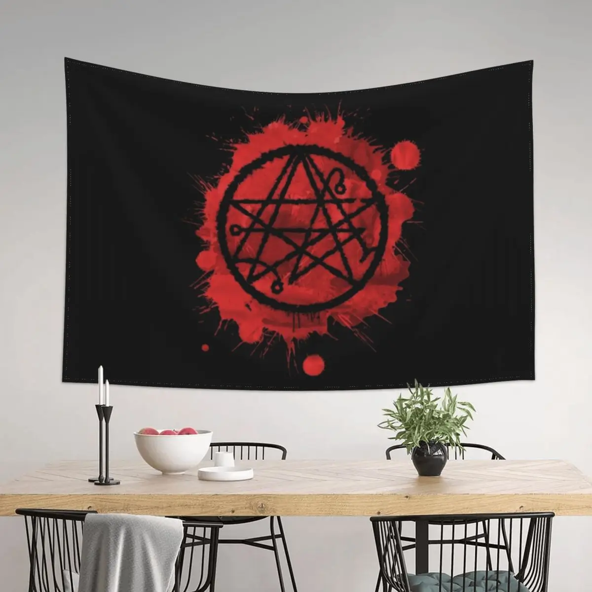 

Bloody Seal of Necronomicon - Negative Tapestry Decorative Paintings Wallpaper Bedroom Room Decore Aesthetic Tapestry