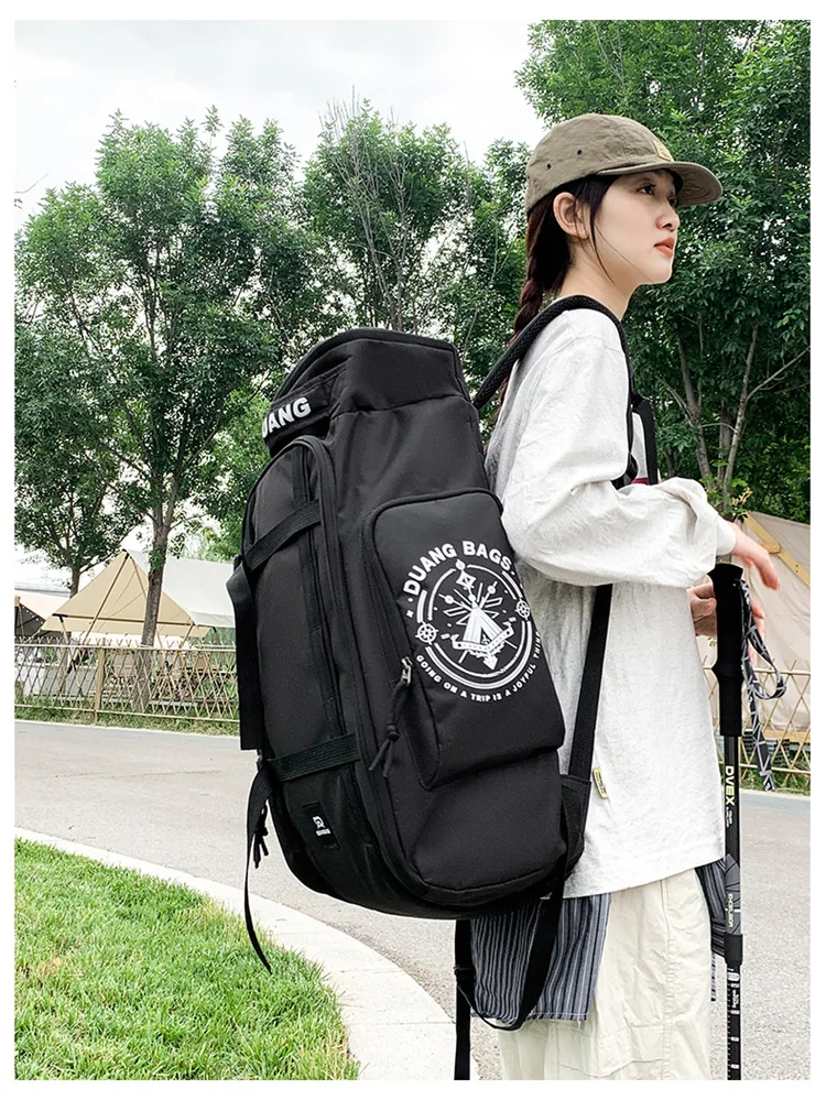 Korean-style Letter-Printed Backpack Kpop, Multi-Functional Sports Bag for Hiking, Climbing & Skiing, Casual Travel Backpack