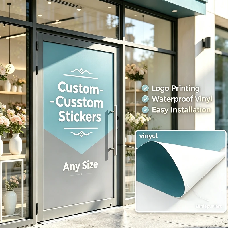 Any Size Custom Commercial Publicity Stickers Waterproof VinylDecals for Business Campaigns In‑Store Premises Brand Presentation