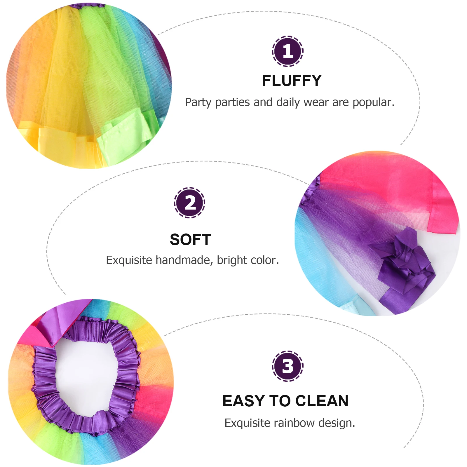 

Layered Rainbow Ribbon Tutu Skirt Girls Soft Ballet Dress Size L Party Dance Daily Wear Skirts Girls Petticoat