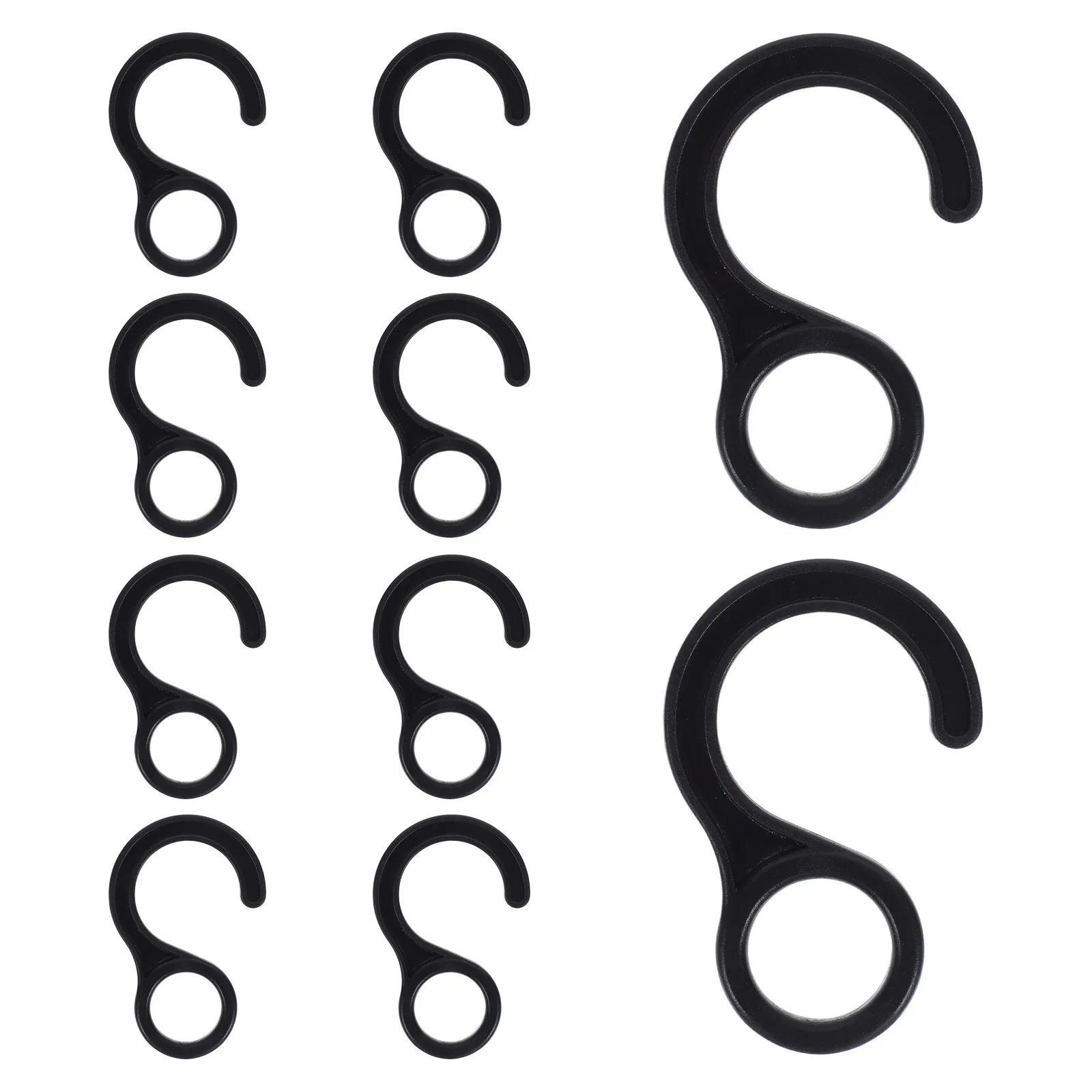 10Pcs Plastic Outdoor Tent Hooks Circular Question Mark Design Strong Secure Fastening Lightweight Camping Tarp Hook Awning Ring