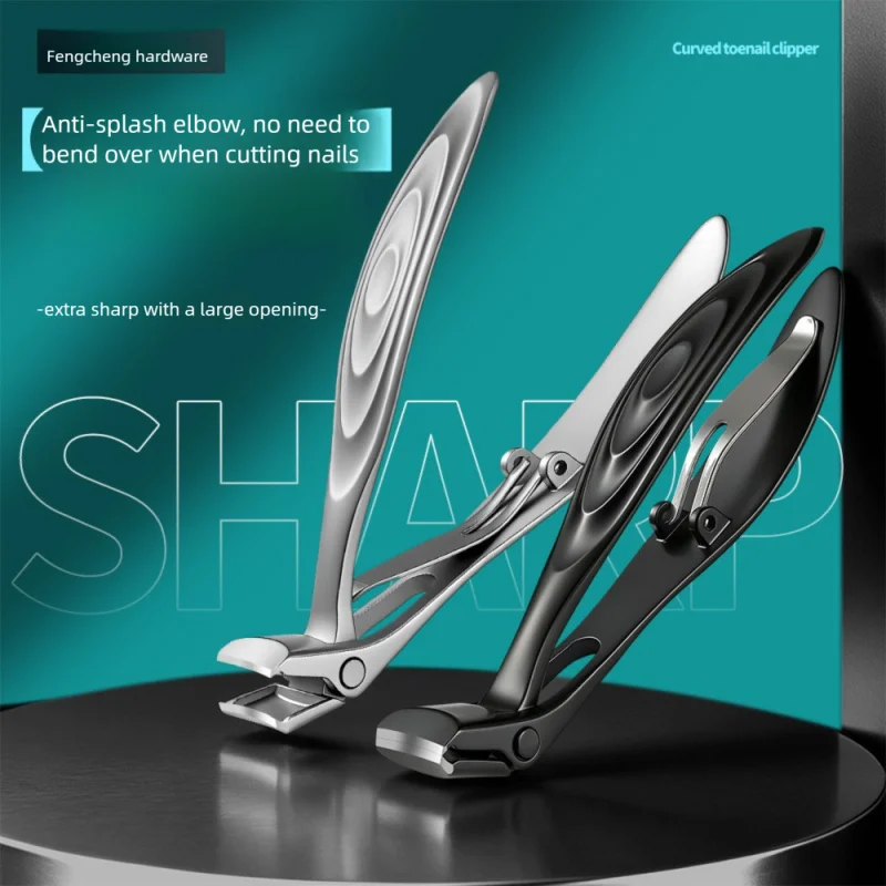 Heavy Duty Large Opening Stainless Steel Nail Clippers, Oversized Powder Coated Nail Cutter Manicure Tools