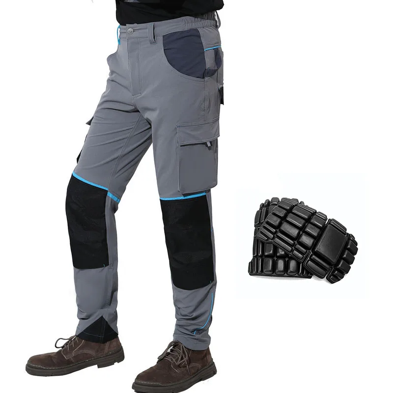 High-stretch Work Trousers Multi-pocket Wear-resistant Hiking Pants Working Pants Men Workwear Pants With Knee Pads