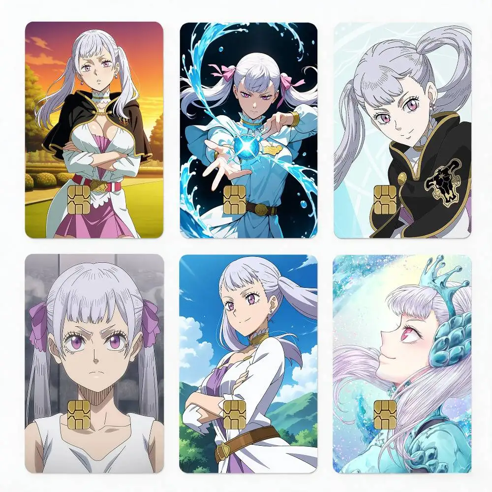 anime Black Clover N-Noelle Silva 4pcs 1Set Card Stickers Small Waterproof Chip 4PCS Card Sticker Anti-Scratch