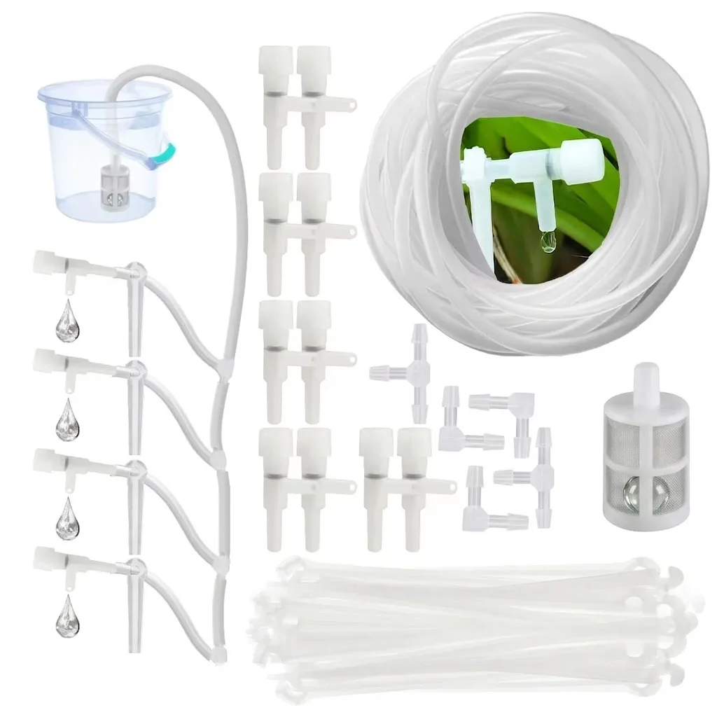 Greenhouse Garden Drip Irrigation Kit with Regulating Valve Potted Plant Watering Device 4 7mm Hose Water Saving Micro Dripper