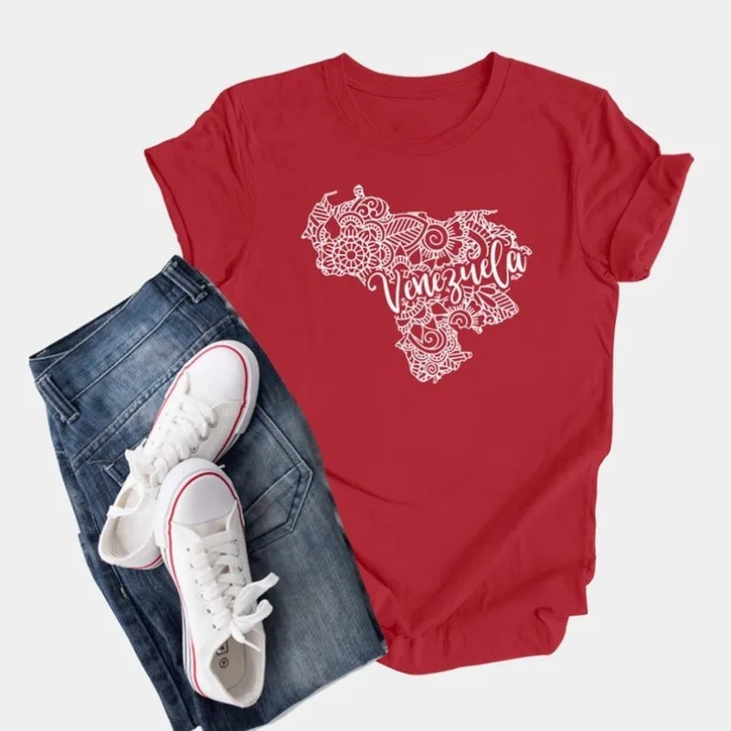 ‌ Camiseta con mapa de Venezuela, camiseta bohemia Hippie Mandala, regalo De Tierra De Gracia, Caracas, Angel Falls, recuerdo, Camiseta de algodón Unisex Venezuelan