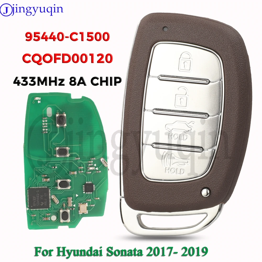 

jingyuqin 433MHz 8A Chip 4 Buttons 95440-C1500 95440-C1500NNA 95440-C2500 For Hyundai Sonata 2018 2019 Smart Remote Car Key FOB