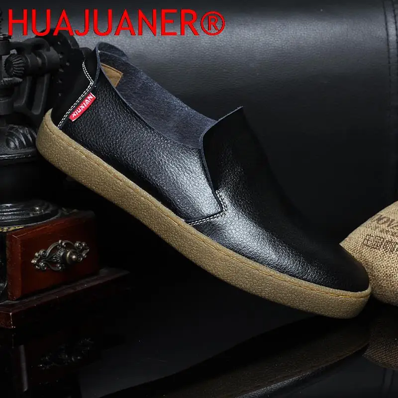 Mocasines de diseño minimalista para hombre, zapatos clásicos de cuero genuino suave, transpirables, sin cordones, hechos a mano