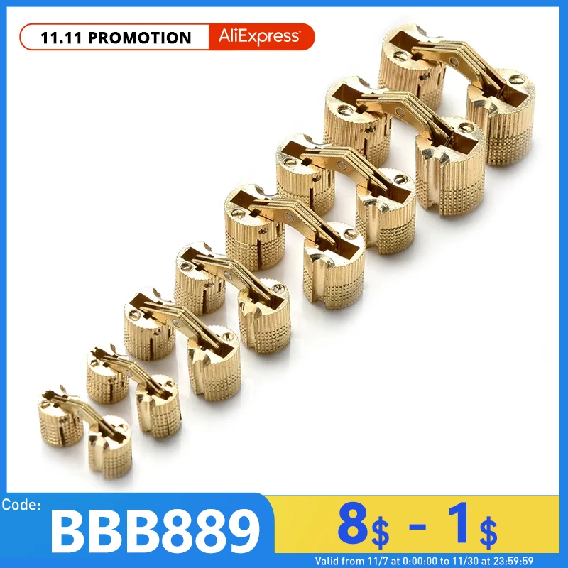 Copper Brass Hidden Furniture Hinges 8-18mm