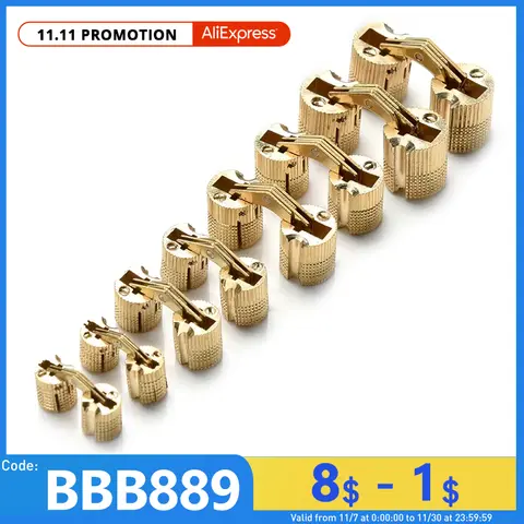 Copper Brass Hidden Furniture Hinges 8-18mm NAIERDI