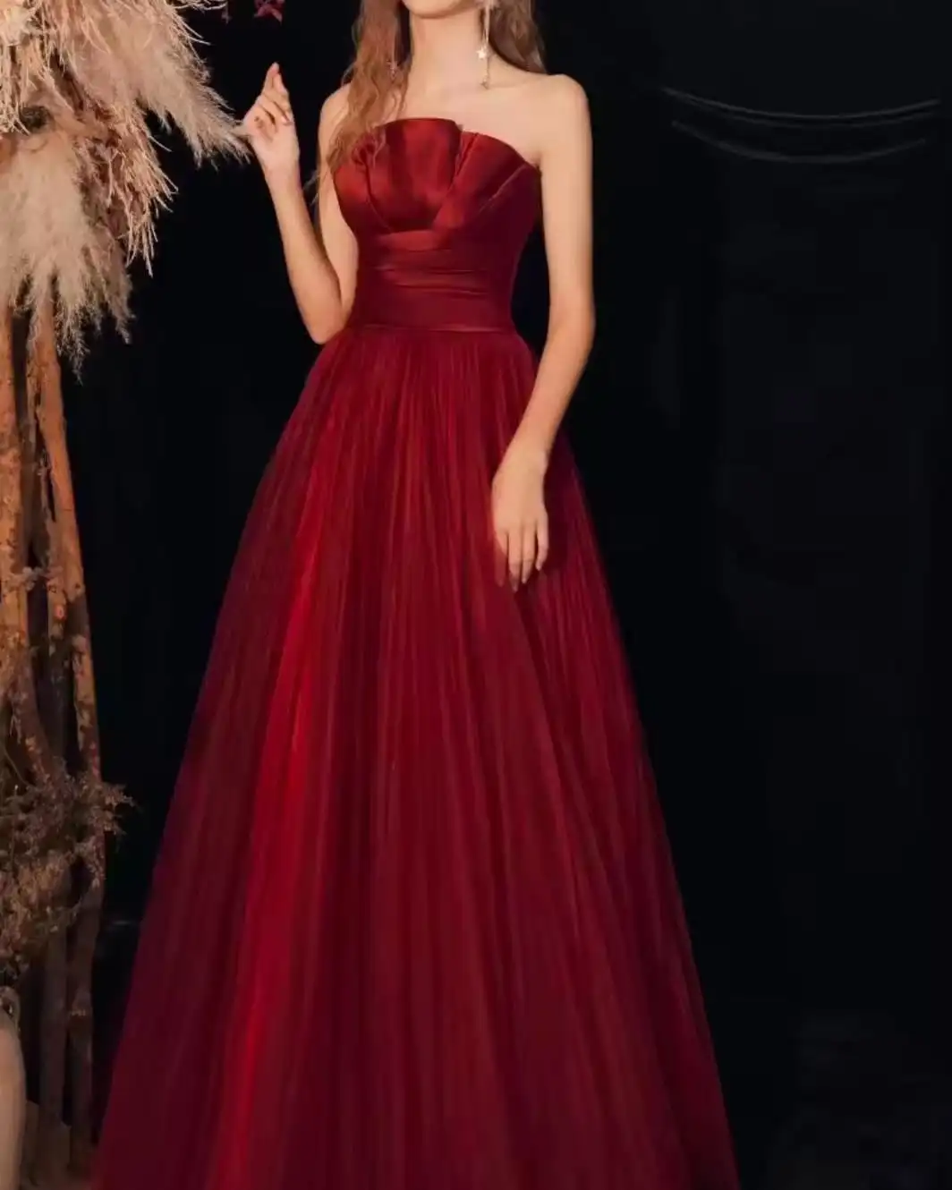 

Вечернее платье трапециевидной формы по индивидуальному заказу, красные бальные платья без рукавов из атласной сетки длиной до пола, длинные платья для банкетов, торжественных случаев, вечеринок