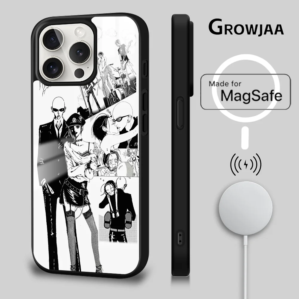 Cartoon Anime Oosaki Nana Phone Case For iPhone 16 15 14 13 12 11 Pro Max Plus Mini Magsafe Mirror Wireless Magnetic Cover