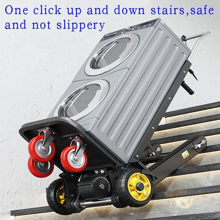 Powered Stair Climbing Cart Platform Convenient OEM Factory 400kg Load Steel Hand Trolley Motorized Lithium Battery