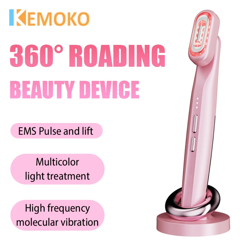 ems eye เครื่องมือเสริมความงาม Microcurrent Red Light 360 ° หมุนบีบอัด Rotatable Eye Massage Stick Face Lifting กระชับผิว