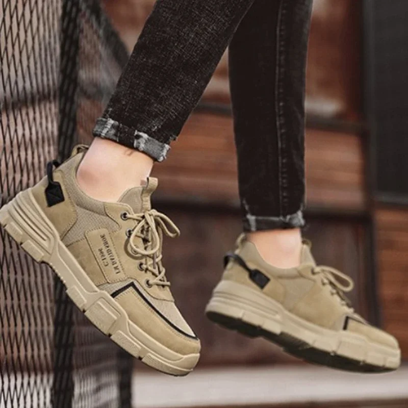 Мужская обувь, модная мужская вулканизированная обувь, водонепроницаемая нескользящая обувь для активного отдыха, спортивные высококачественные коричневые ботинки