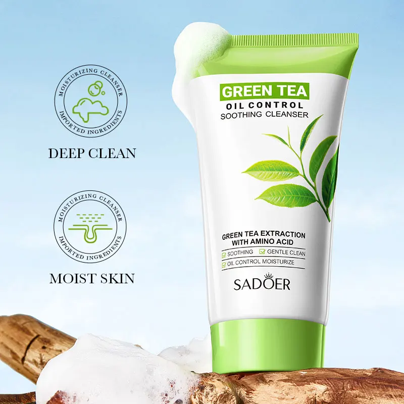 

SADOER Green Tea Oil Control Soothing Cleanser Fresh and Gentle Facial Cleanser