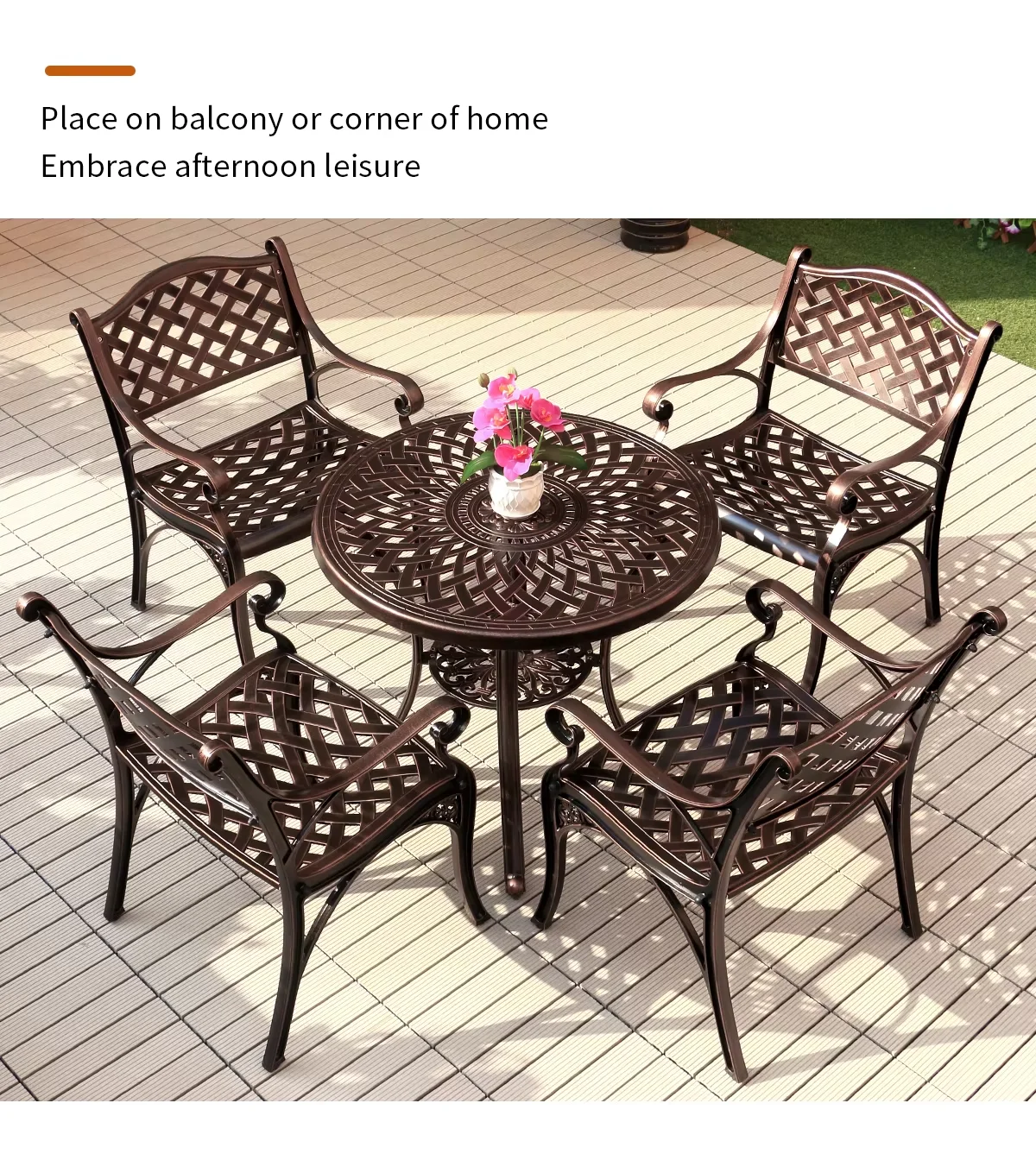 European Garden Cast Aluminum Chair Rust-Resistant Metal Chairs Hotel Urniture Terrace Waterproof Patio Furniture Leisure Chair