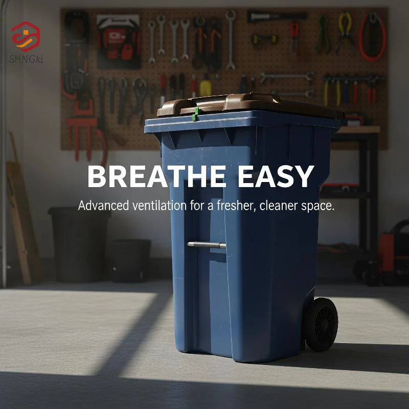 (Ventilation Clip For Trash Bins With Lids Improves Outdoor Bin Freshness And Reduces Smelly Conditions)
