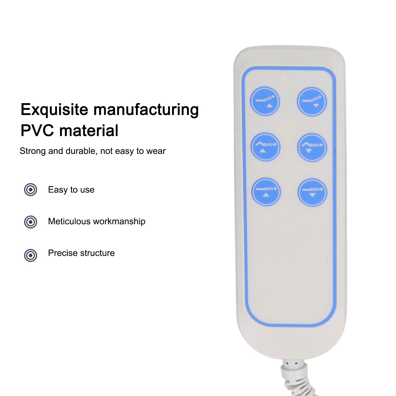 Lifting Bed Controller Electric PVC IP66 Wear Resistant Lift Chair Hand Control for Hospital (8 Pin)