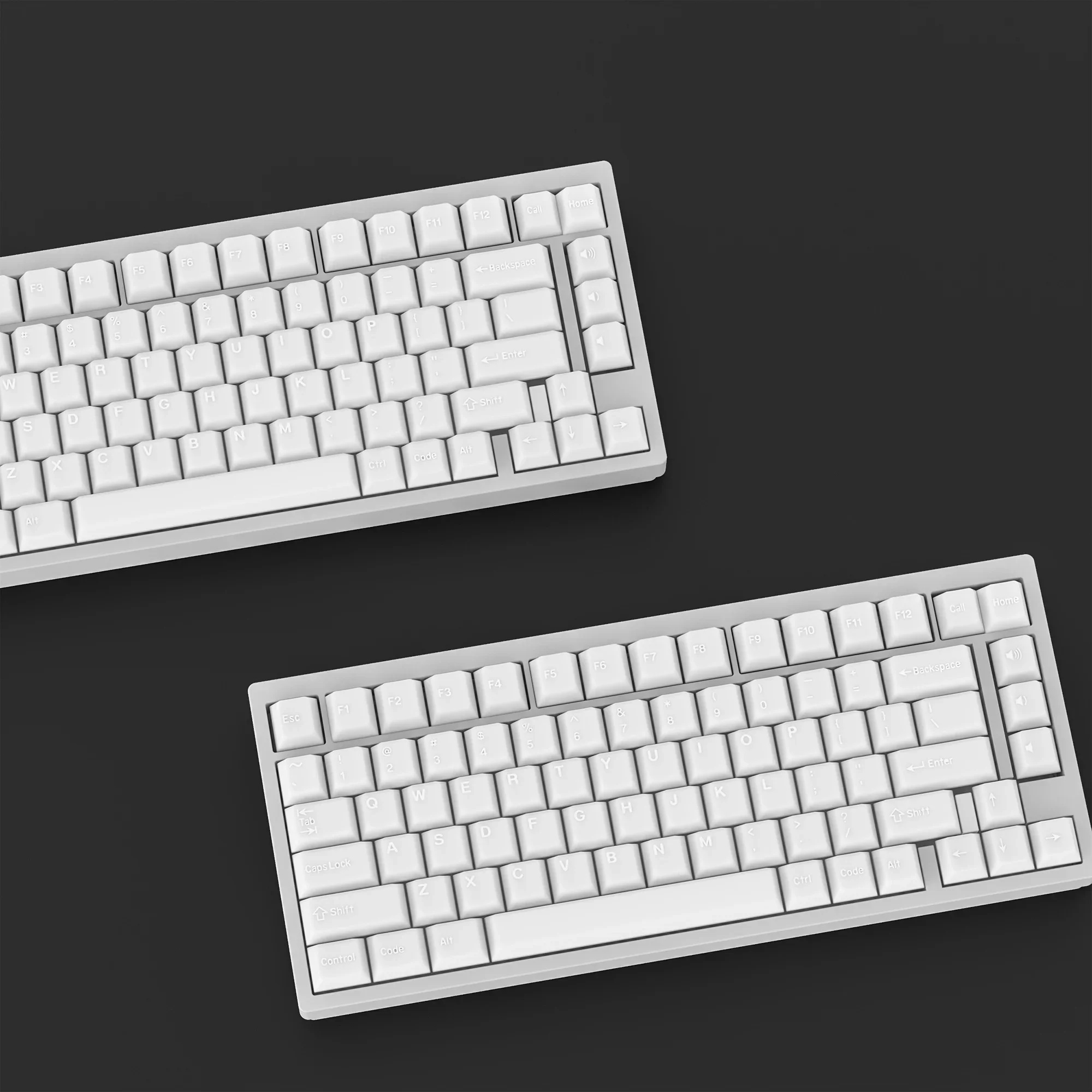 

KBDiy 174Keys Cherry Profile PBT White Keycap Double Shot Keycaps for Mechanical Gaming Keyboard Keys Caps for MX Switches 7U I