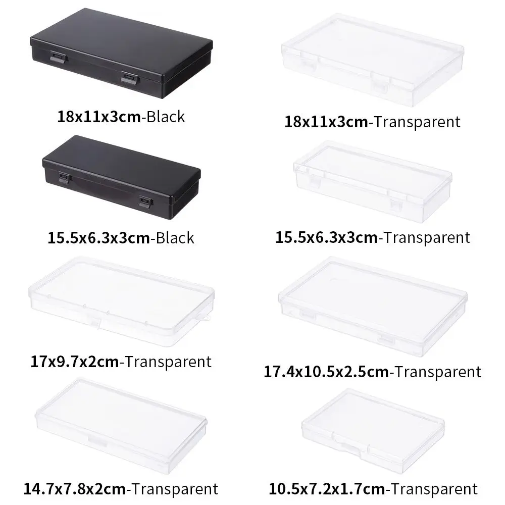 1PC 8 Styles Small Square Clear/Black Plastic Storage Box Jewelry Diamond Embroidery Craft Bead Pill Home Storage Supply