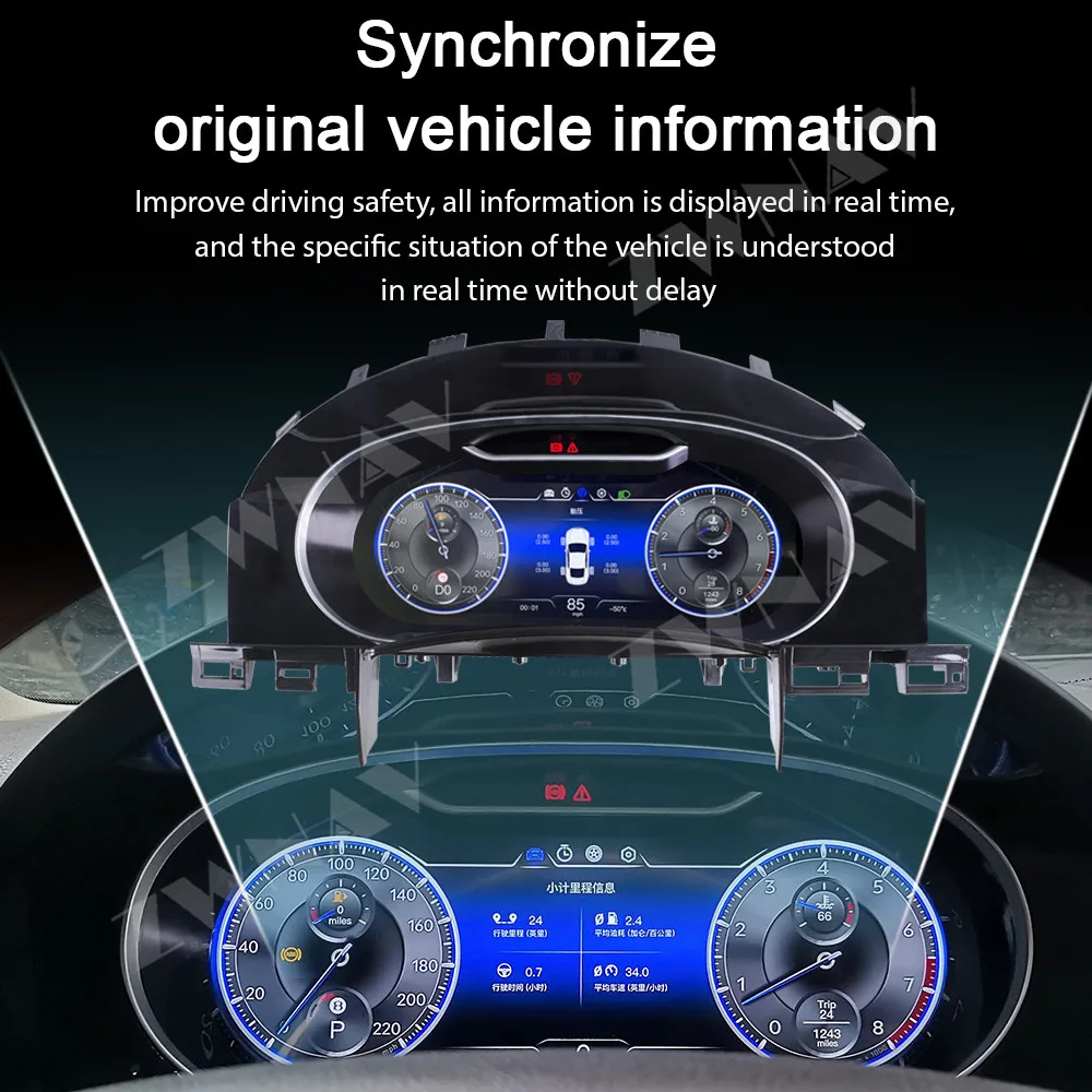 Digital Cluster Virtual Cockpit Dashboard สําหรับ Volkswagen Touareg2003-2010 ความเร็วเมตรรถหน้าจอ LCD มัลติมีเดียแผง