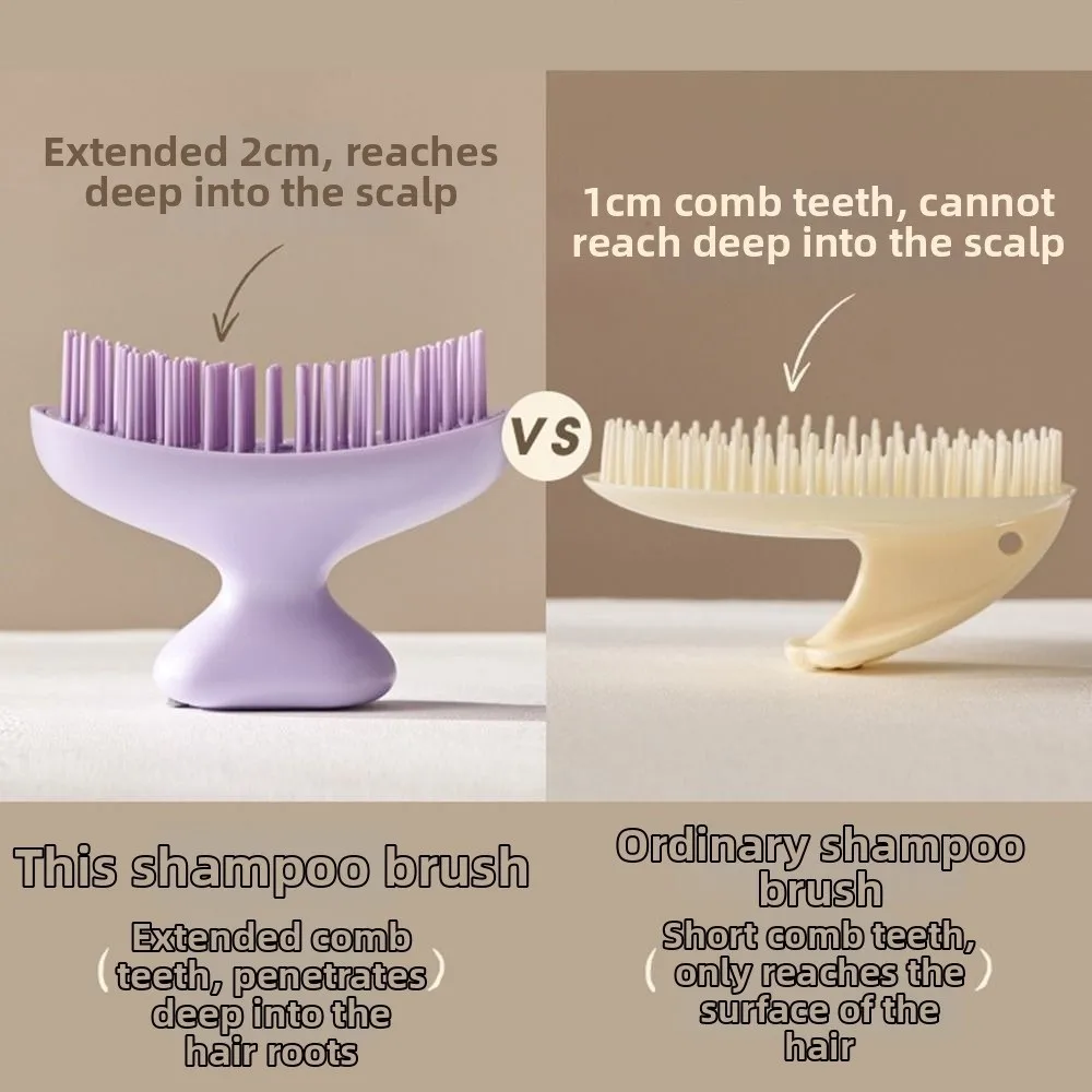 Self Cleaning Silicone Shampoo Brush Soft Comfortable Hair Washing Comb Dry And Wet Hair Deep Cleaning Head Scalp Massager