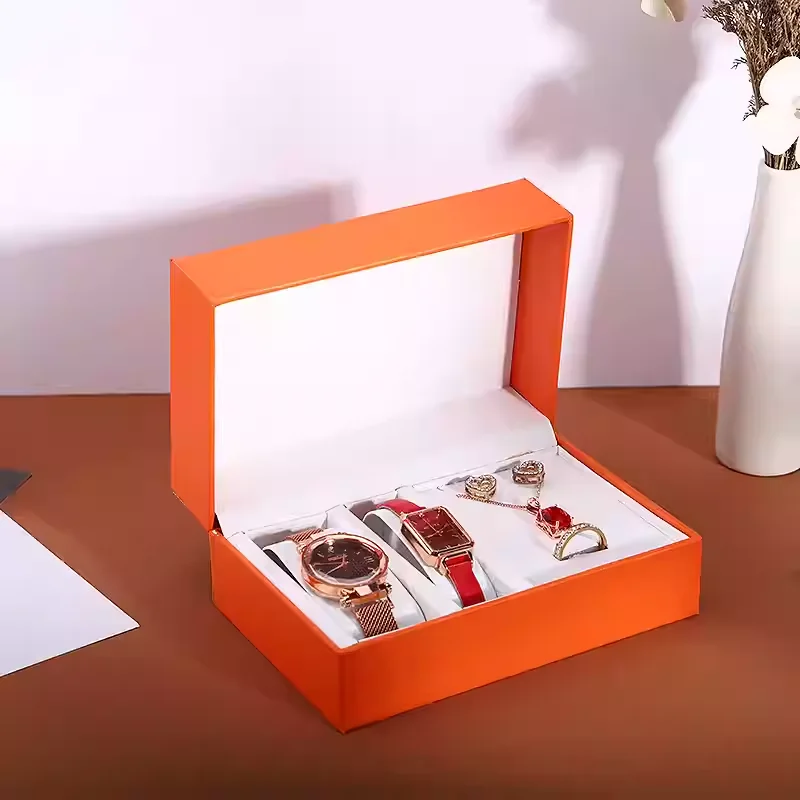 Uhrenbox Luxuriöse PU-Leder Mode-Uhrenorganizer Etui Uhren-Präsentationshalter Schmuck-Aufbewahrungsbox Geschenkverpackung für Damen und Herren