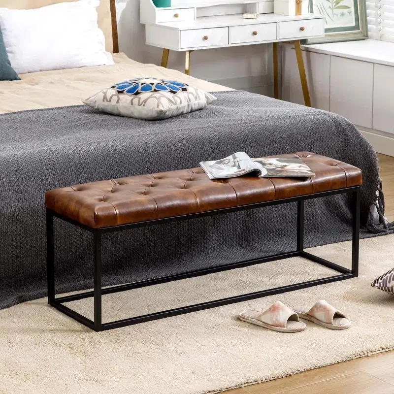 # Wood Working Table Bench Dining Long Bench Wooden Dinner Leather Storage Ottoman Seat Bench