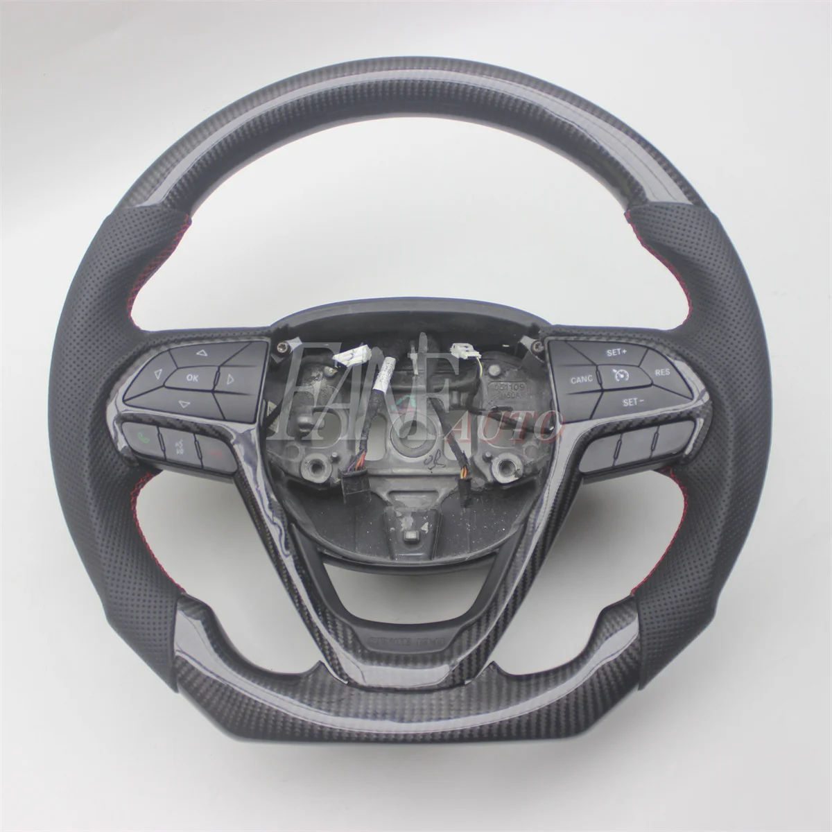 Replacement Real Carbon Fiber Steering Wheel with Leather for Jeep Cherokee 2014-2023