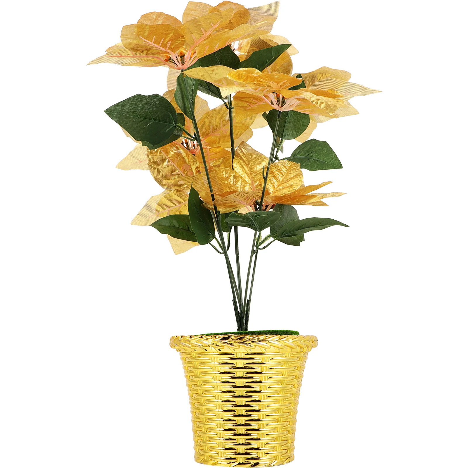 

Poinsettia Simulated Flower Christmas Tree Decoration Flowers Artificial Trees Xmas Faux Plant Outdoor Arrangement