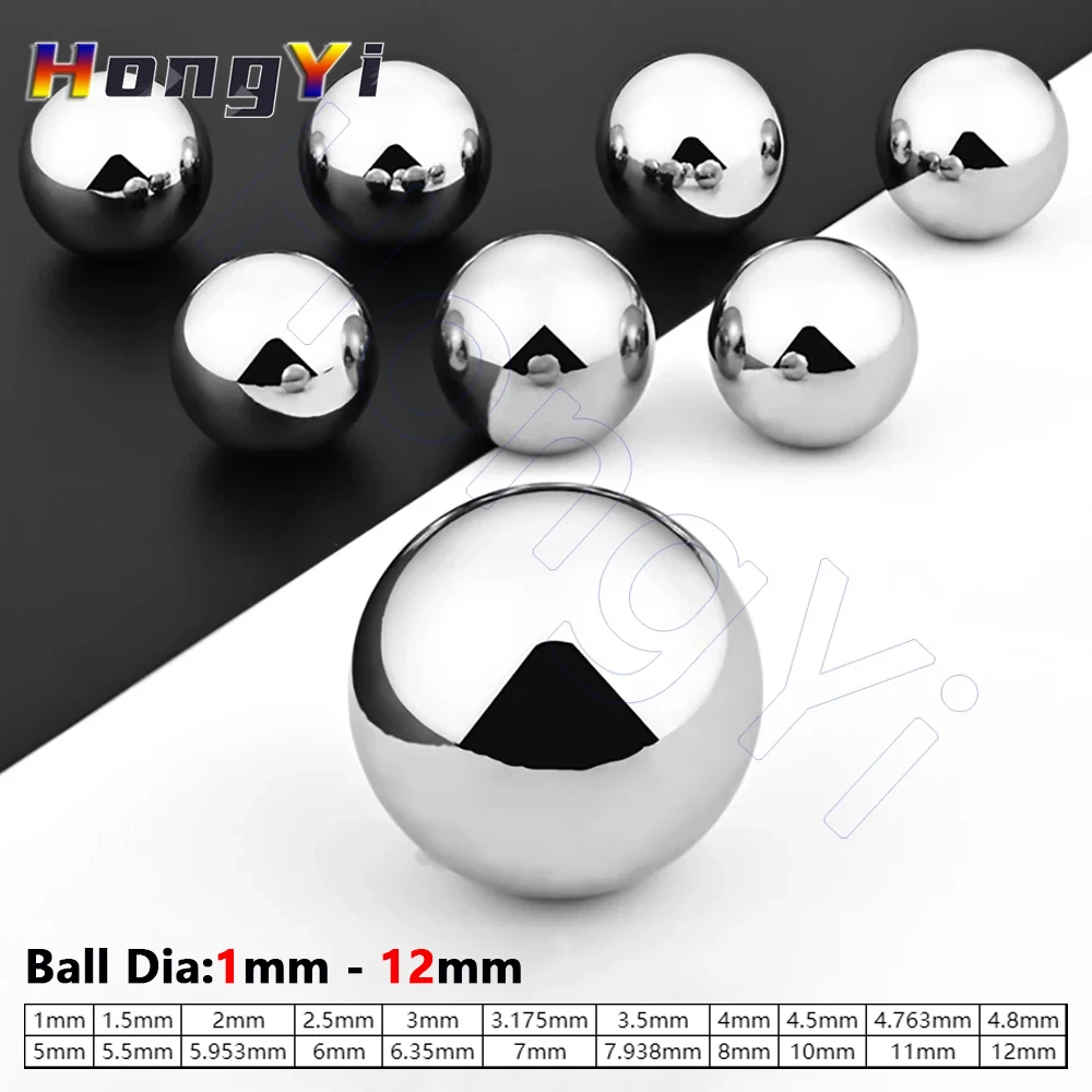 50pc Carbon Steel Balls Solid Smooth Round Beads 1 1.5 2 2.5 3 3.175 3.5 4 4.5 4.763 4.8 5 5.5 5.953 6 6.35 7 7.938 8 10 11 12mm