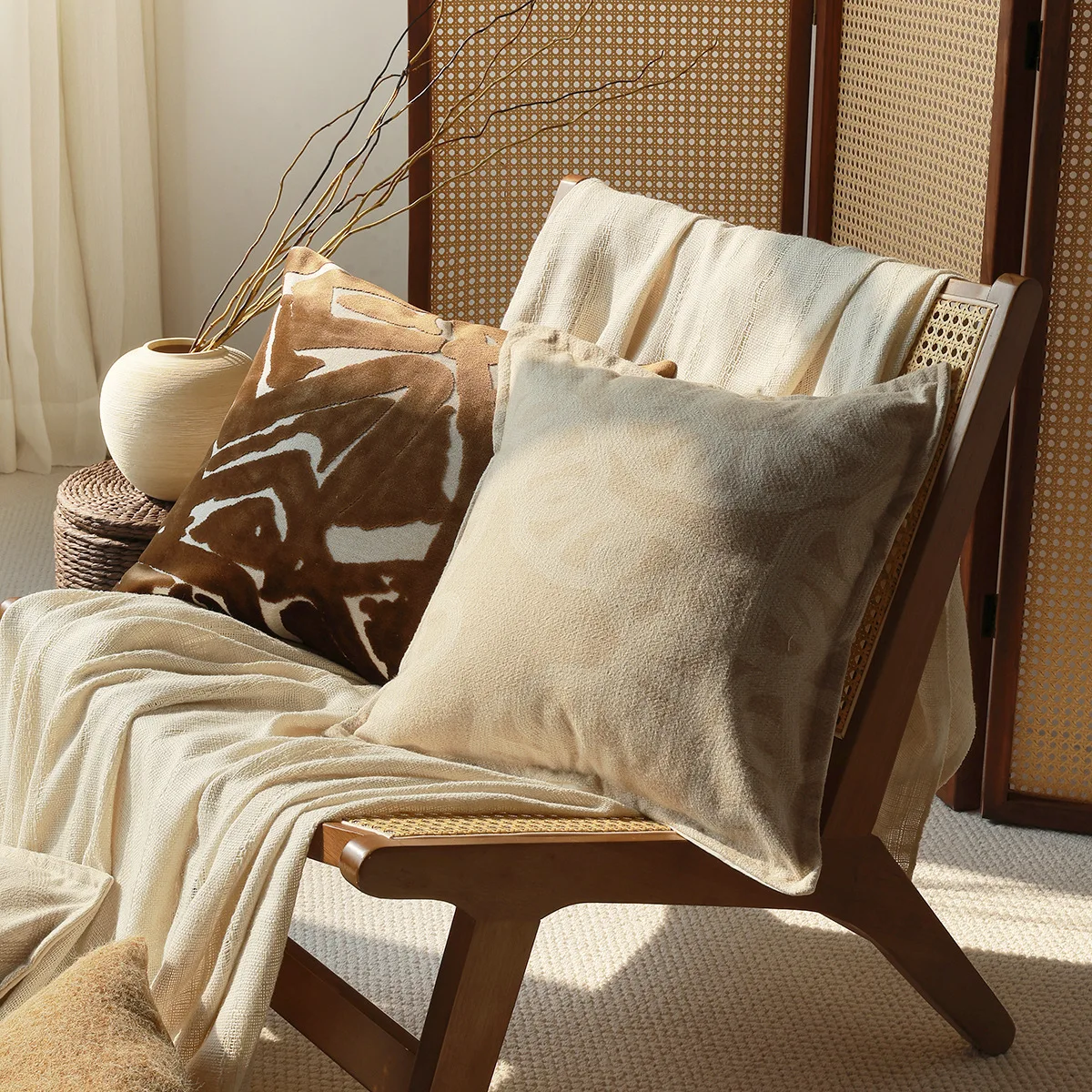 45x45cm Wabi Stillwind Sofa Pillow Cover Does Living Room Decorative Pillow Waist Backrest Bedside Cushion Waist Pillowcase