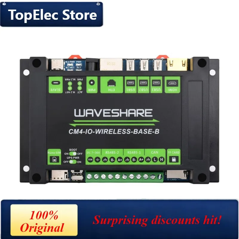 TopElec Waveshare CM4-IO-WIRELESS-BASE-B,Industrial IoT 5G/4G Wireless Expansion Module Designed for Raspberry Pi Compute Module
