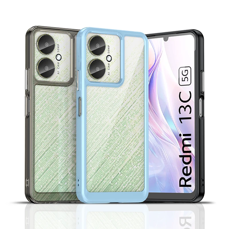 Colorful protective Case For Redmi 13C 5G/13R 5G/Poco M6 Shockproof Back Cover