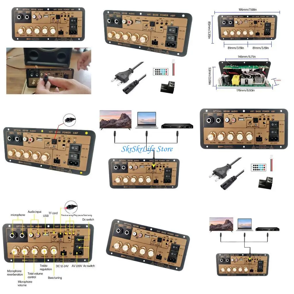 

E65E GD100 Powerful 100W Bluetooth-compatible Amplifier Board Featuring Low Heat and Long Service for Music Lovers
