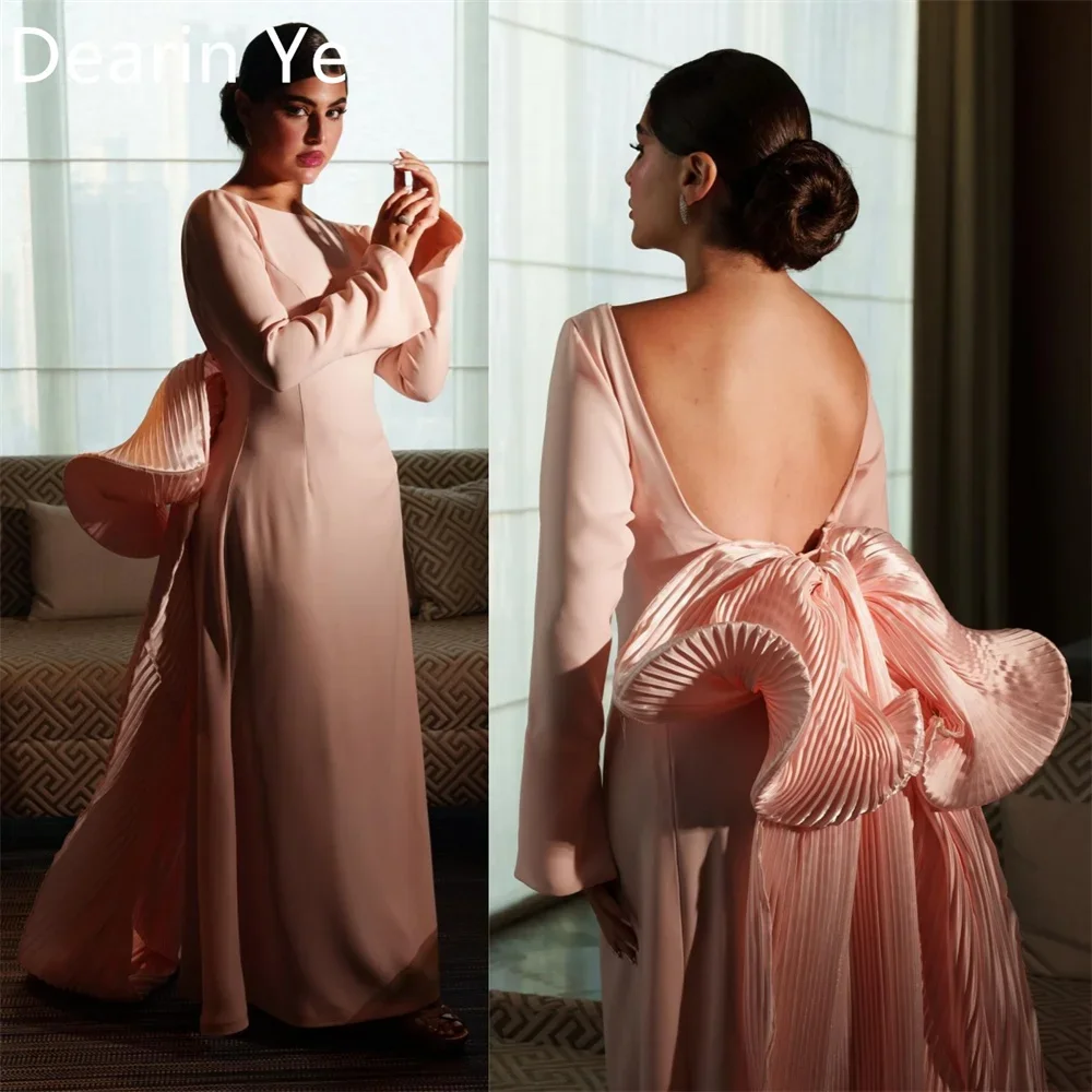 Customized Prom Gown Dearin Jewel Column Floor Length Skirts Draped Bespoke Occasion Dresses Evening Saudi Arabia Formal Dress