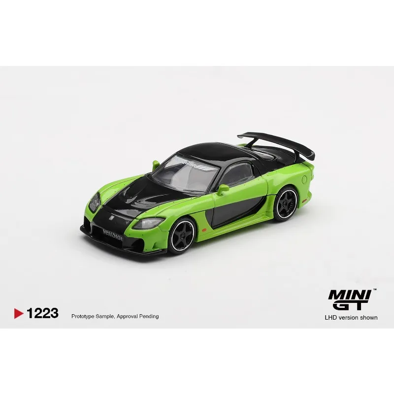 MINIGT 1:64 Mazda RX-7 VeilSide Fortune7 McLaren MCL38 #4 Lando Norris 2024 F1 Hyundai RN22e (VP1) Alloy Car Model