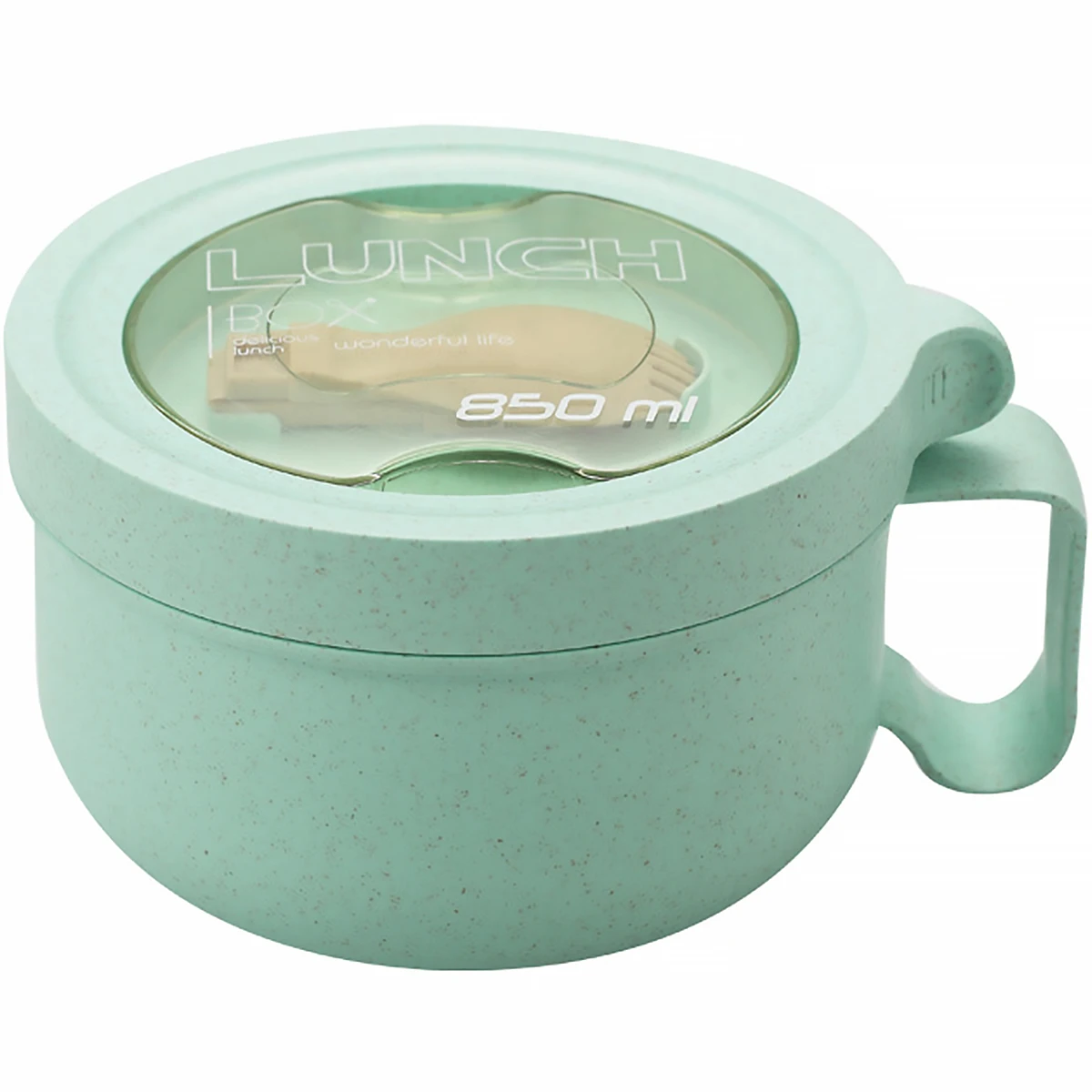 850ml/29oz Microwave Soup Bowl with Lid and Handle Food-Grade Plastic Noodle Bowl with Spoon Leak-proof Portable Breakfast Cup