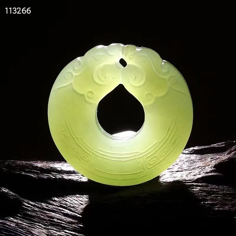 Natural 100% real green hetian jade carve two dragons pendant Bless peace necklace jewellery for men women gifts luck