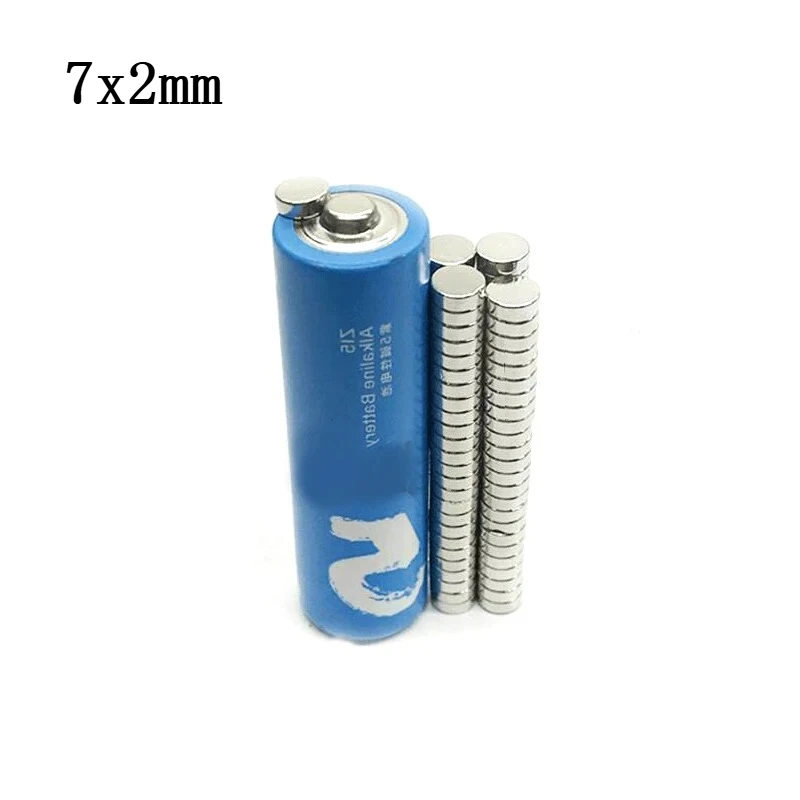 7*2 mm Disc Neodymium Magnet 7x2mm N35 Round NdFeB Dia 7x2 Powerful Strong Magnetic Magnets For Craft 7 mm x 2 mm