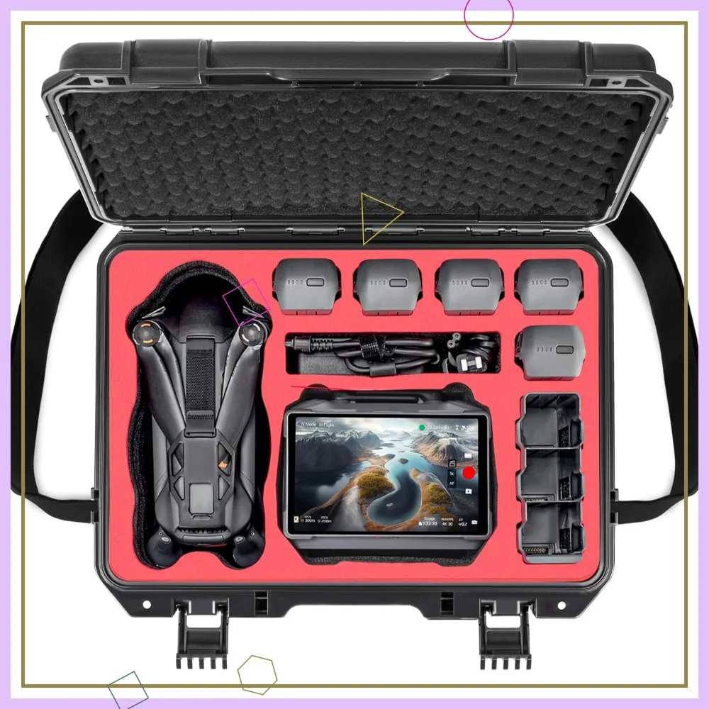 

Waterproof Hard Carrying Case for DJI Mavic 4 Pro Combo, Fits RC 2/RC Pro 2, 9 Batteries, Charger Hub & Accessories