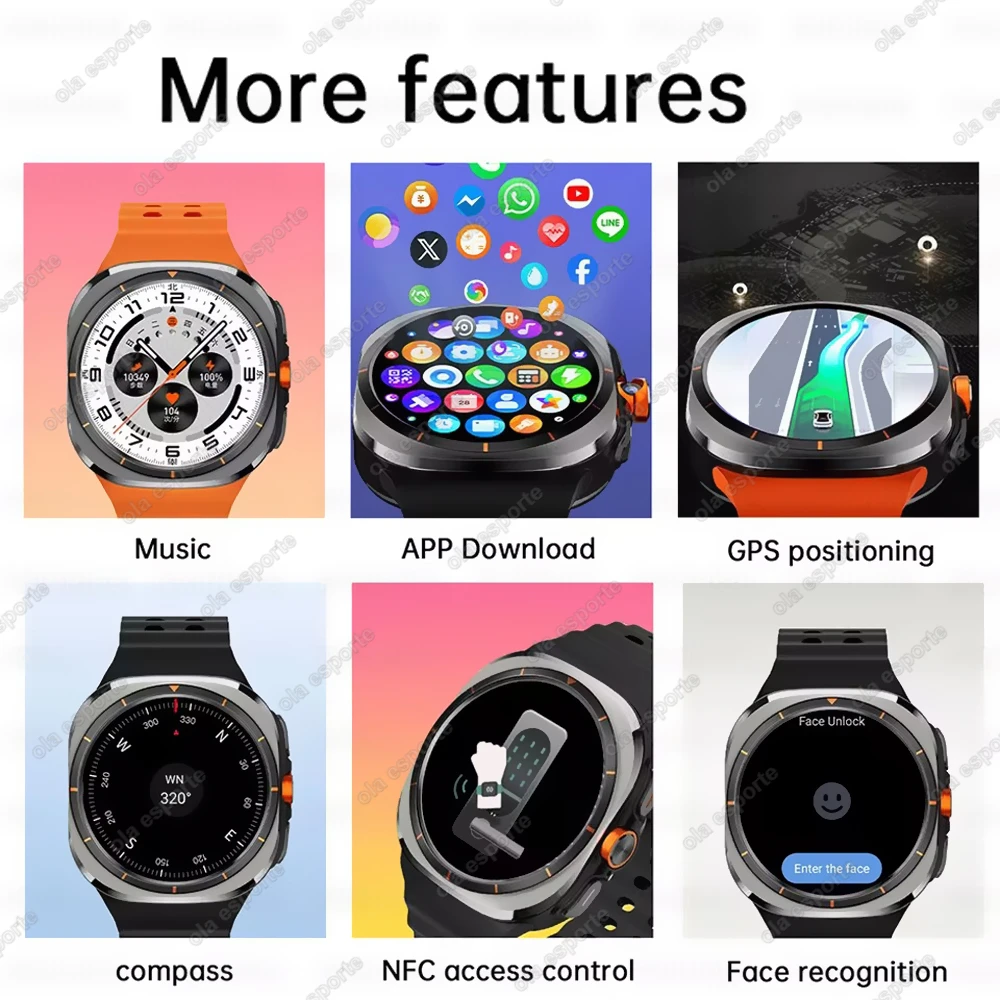 2025 U8 Ultra IOS Android 9.0 Smart Watch Men 4G 5G SIM Card WiFi NFC GPS Compass 32GB Smartwatch Rotating Camera Watch 7 Ultra
