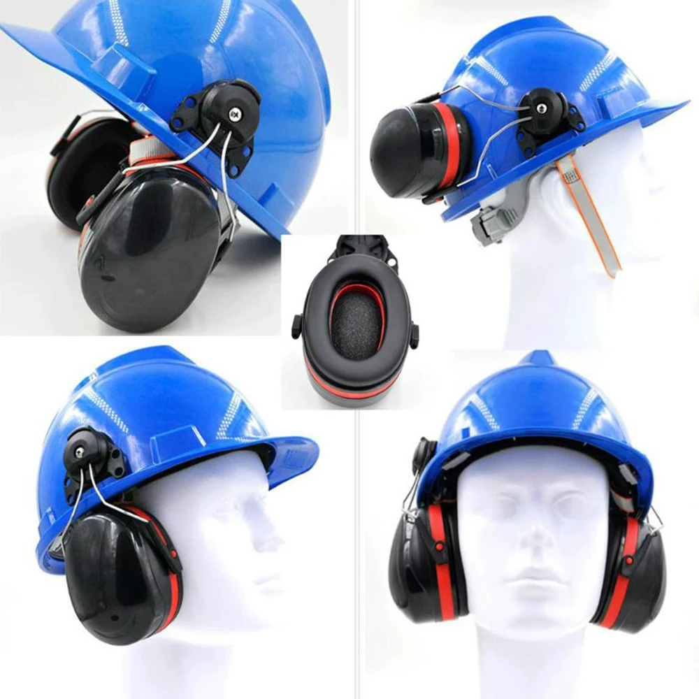 Hard Hat Mounting Ear Muffs  Mount Protective Earmuffs Noise Reduction Ear Covers Noise-cancelling Helmet Attachable Earmuffs