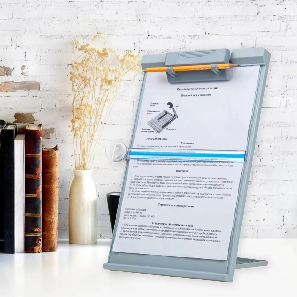 

New A4 Reading Holder Plastic with Adjustable Clip Desktop Document Holder Folding Reading Stand For Office/School/Home